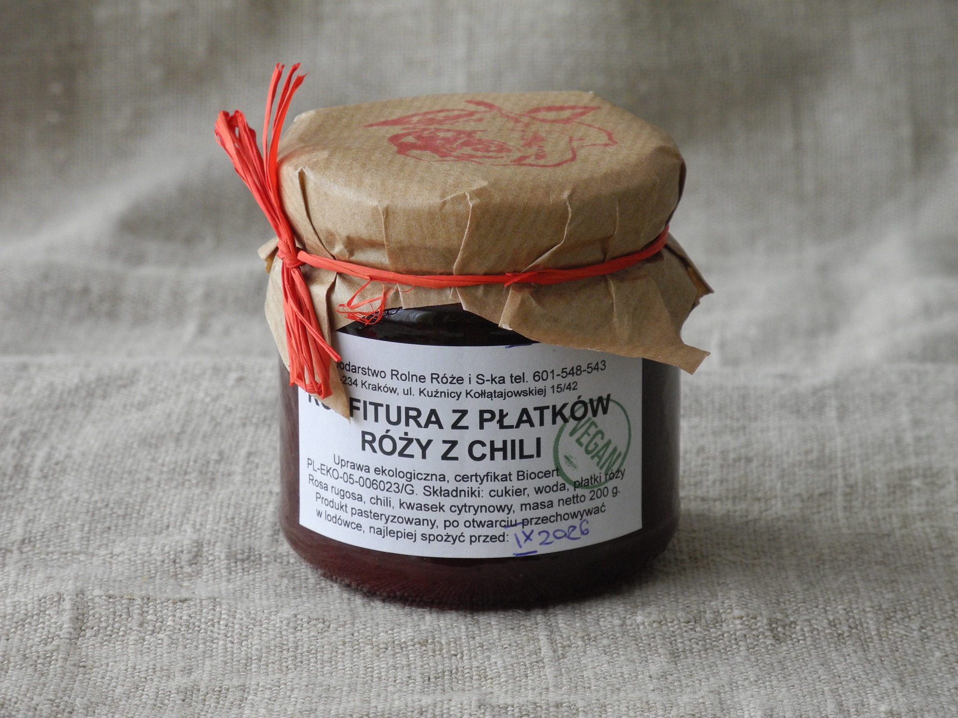 Konfitura z płatków róży z chili 200g
